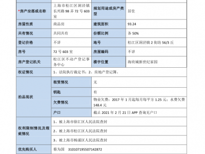 上海市松江区洞泾镇长兴路98弄72号603室